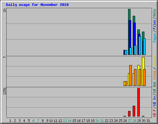 Daily usage for November 2010