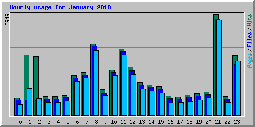 Hourly usage for January 2018